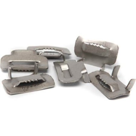 INDEPENDENT METAL STRAP CO. Independent Metal Strap Heavy Duty Stainless Steel Buckles, 1/2" Strap Width, Silver, Pack of 100 1265-SS
